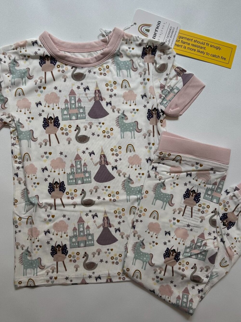 NWT Emerson & Friends 2T 3T Once Upon a Time Princess Bamboo Pajamas